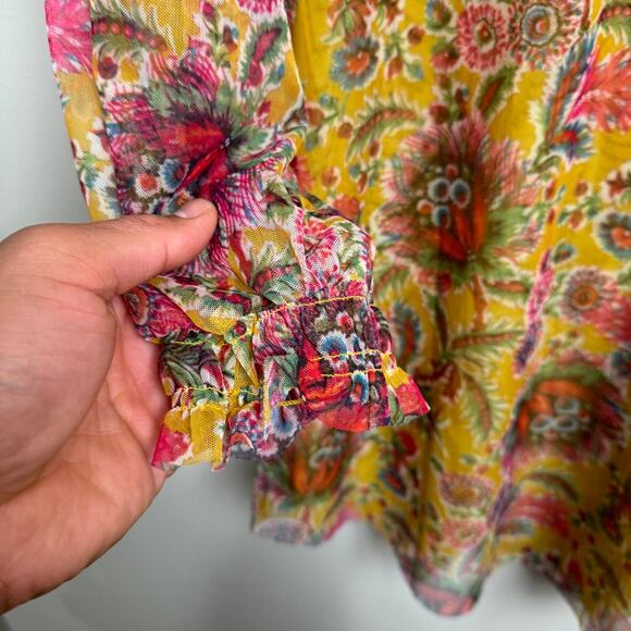 NWT Anthropologie floral 1/2 button up peasant blouse women's XL - Picture 6 of 8